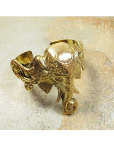 gros bracelet laiton éléphant - Mosaik bijoux indiens