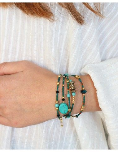 Bracelet perles turquoises - Mosaik bijoux indiens