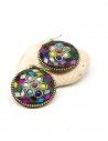 Boucles d'oreilles rondes colorées - Mosaik bijoux indiens