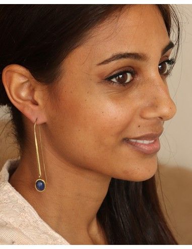 Boucles d'oreilles lapis lazuli - Mosaik bijoux indiens