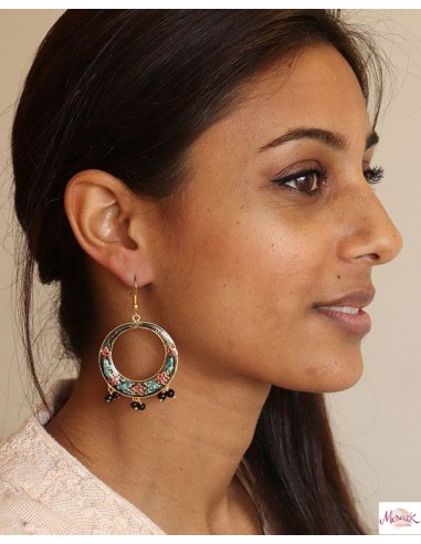 Boucles d'oreilles indiennes à grelots - Mosaik bijoux indiens