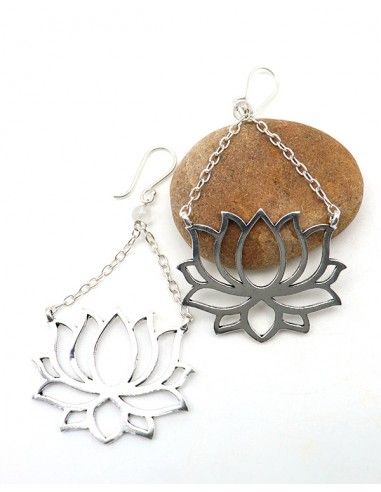 boucle d'oreille lotus - Mosaik bijoux indiens