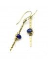 Boucle d'oreille lapis lazuli dorée - Mosaik bijoux indiens
