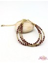 Bracelet fin en perles bordeaux - Mosaik bijoux indiens