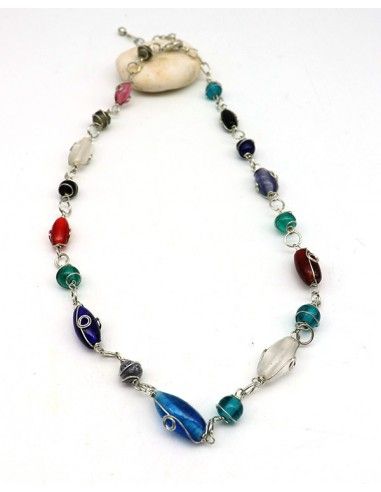Collier perles de verre - Mosaik bijoux indiens