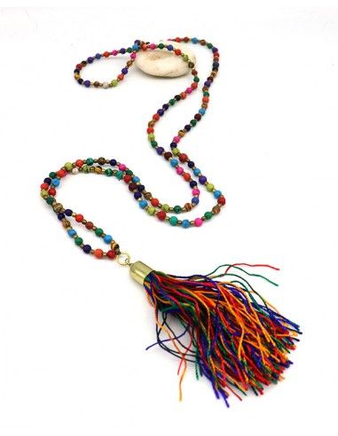 Sautoir en perles colorées - Mosaik bijoux indiens
