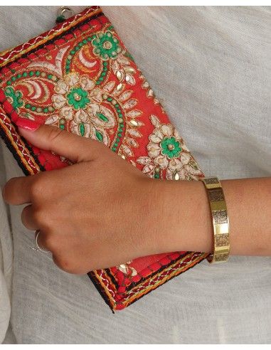 manchette laiton - Mosaik bijoux indiens