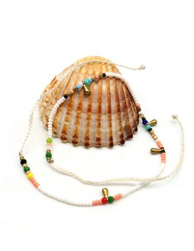 bracelet perles blanches - Mosaik bijoux indiens