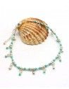 Bracelet de cheville turquoise et argenté Mosaik Bijoux Indiens - 1