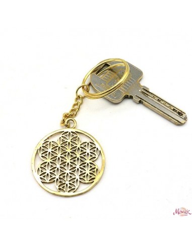 Porte clé doré fleur de vie - Mosaik bijoux indiens