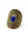 Bague laiton lapis lazuli - Mosaik bijoux indiens