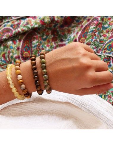 Bracelet agate jaune - Mosaik bijoux indiens