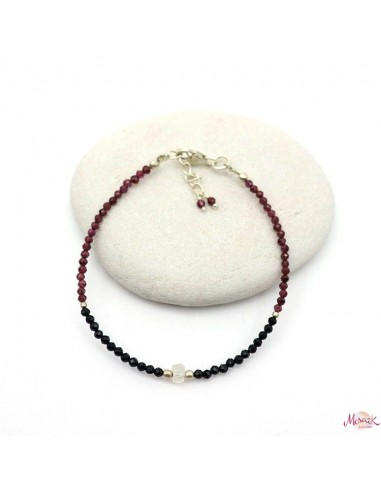 Bracelet rubis et onyx - Mosaik bijoux indiens