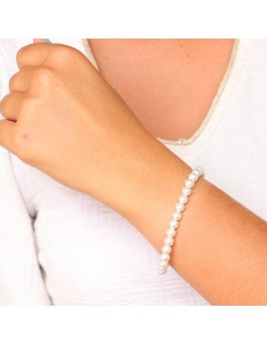 Bracelet perles blanches - Mosaik bijoux indiens
