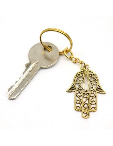 Porte clé main de fatma laiton - Mosaik bijoux indiens