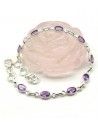 Bracelet argent fin pierre violette - Mosaik bijoux indiens