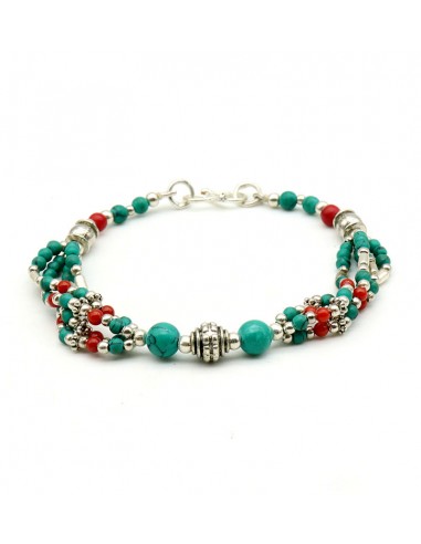 Bracelet fin perle turquoise - Mosaik bijoux indiens