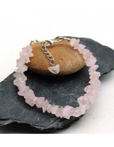 bracelet quartz rose concassé - Mosaik bjoux indiens