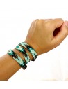 Bracelet souple perle turquoise - Mosaik bijoux indiens