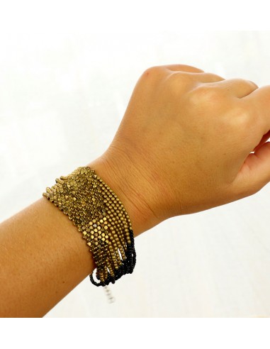 Bracelet bohème perle dorée - Mosaik bijoux indiens