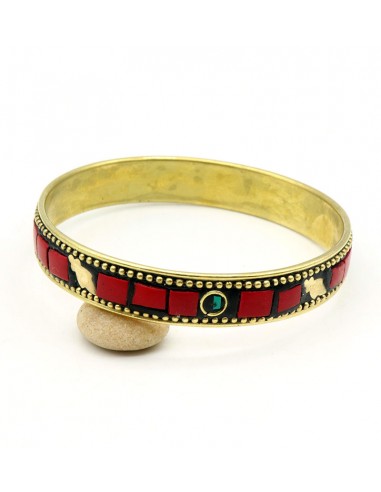 Jonc rouge et doré - Mosaik bijoux indiens