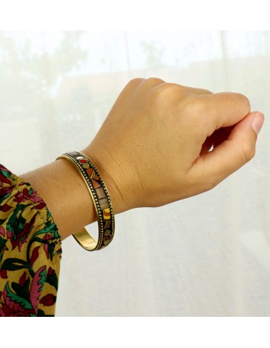 Bracelet jonc bohème coloré - Mosaik bijoux indiens