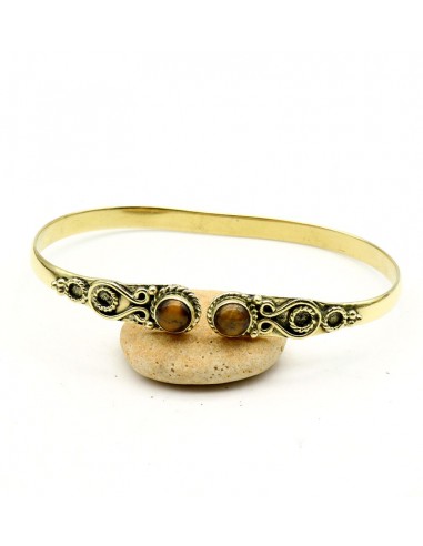 Bracelet fin doré oeil de tigre - Mosaik bijoux indiens