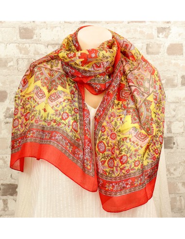 Foulard rouge en soie bohème - Mosaik bijoux indiens