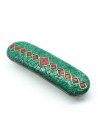 barrette ethnique verte et rouge - Mosaik bijoux indiens