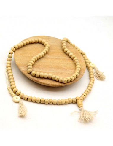 Mala perles bois clair - Mosaik bijoux indiens