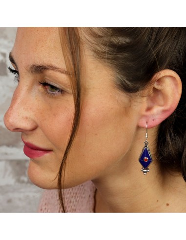 Boucle d'oreille indienne bleue - Mosaik bijoux indiens
