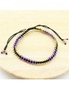 Bracelet macramé et amethyste - Mosaik bijoux indiens