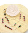 collier pierres vertes et roses - Mosaik bijoux indiens