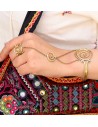 Bracelet de main doré indien bohème - Mosaik bijoux indiens