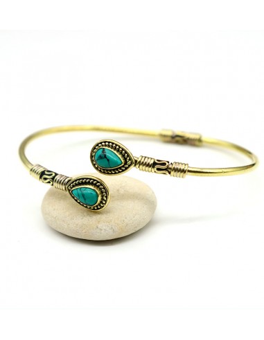 Bracelet doré et turquoise - Mosaik bijoux indiens