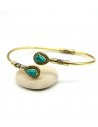 Bracelet doré et turquoise - Mosaik bijoux indiens