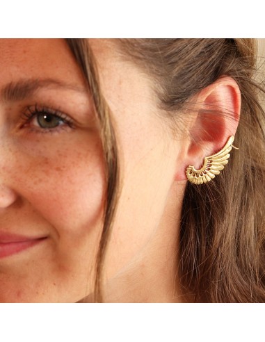 Boucle d'oreille aile d'ange dorée - Mosaik bijoux indiens