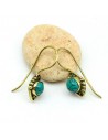 boucle d'oreille turquoise - Mosaik bijoux indiens