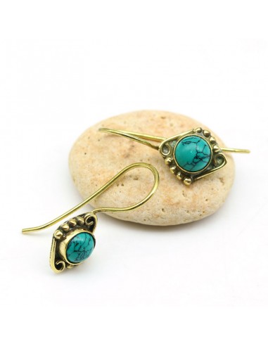 boucles d'oreille turquoise - Mosaik bijoux indiens