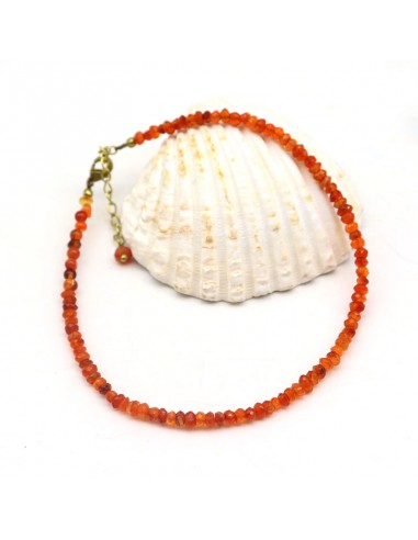 chaine de cheville cornaline - Mosaik bijoux indiens