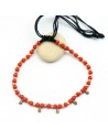 Chaine de pied en perles rouges - Mosaik bijoux indiens
