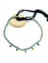 Chaîne de cheville réglable perles turquoises Mosaik Bijoux Indiens - 1