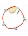 chaine cheville ethn ique orange - Mosaik bijoux indiens