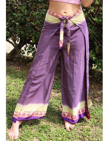 Pantalon violet large fluide - Mosaik bijoux indiens