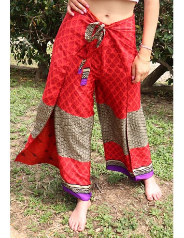 Pantalon bohème rouge - Mosaik bijoux indiens