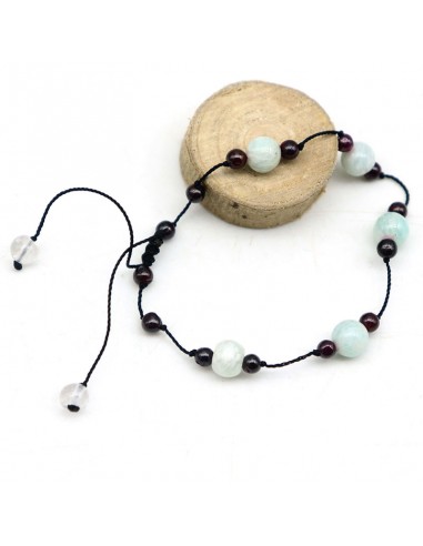 bracelet pierres amazonite sur fil coton - Mosaik bijoux indiens