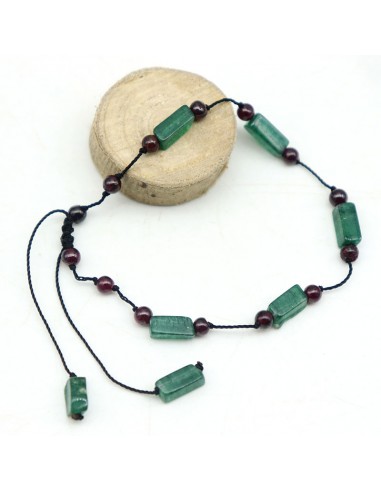 Bracelet pierres vertes sur fil de coton Mosaik Bijoux Indiens - 1