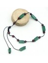 Bracelet pierres vertes sur fil de coton Mosaik Bijoux Indiens - 1