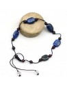 bracelet lapis lazuli sur fil coton - Mosaik bijoux indiens