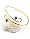 Bracelet de bras fin doré pierre bleue - Mosaik bijoux indiens